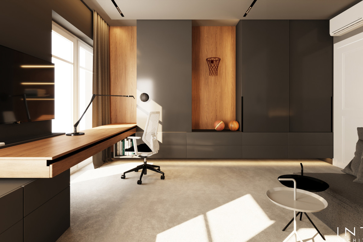 Pokój nastolatka – nowoczesna aranżacja przestrzeni z motywem koszykówki