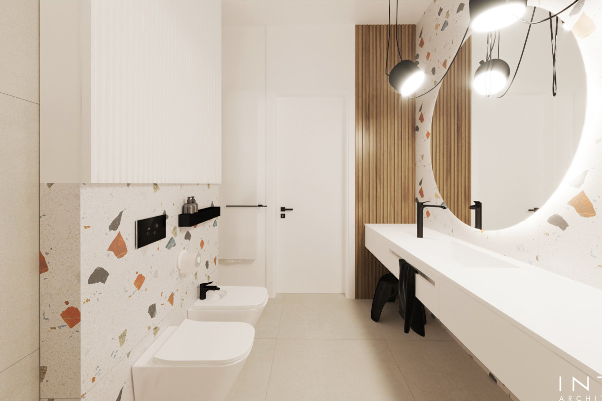 Widokowy apartament na 20. piętrze w Warszawie – nowoczesny projekt wnętrza