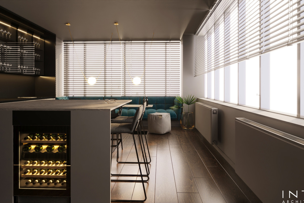 Widokowy apartament na 20. piętrze w Warszawie – nowoczesny projekt wnętrza