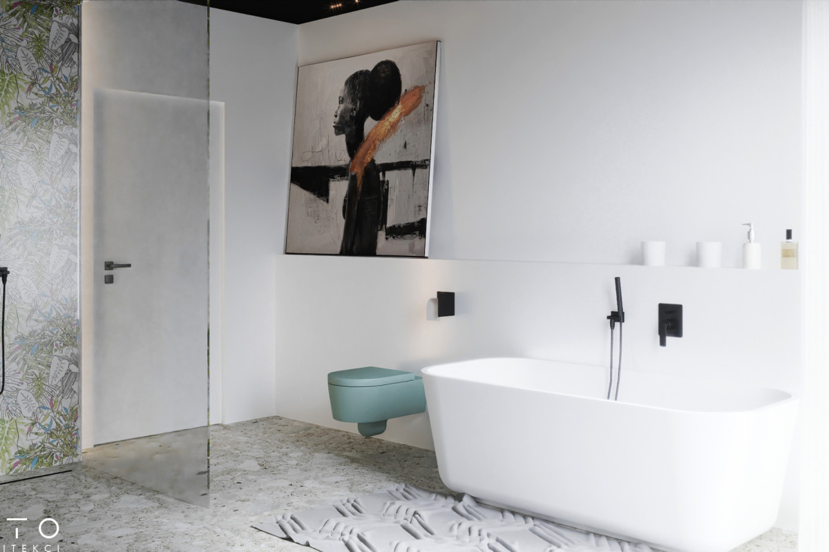 Wnętrza domu w Gdańsku z czarnym sufitem – nowoczesny projekt 360 m²