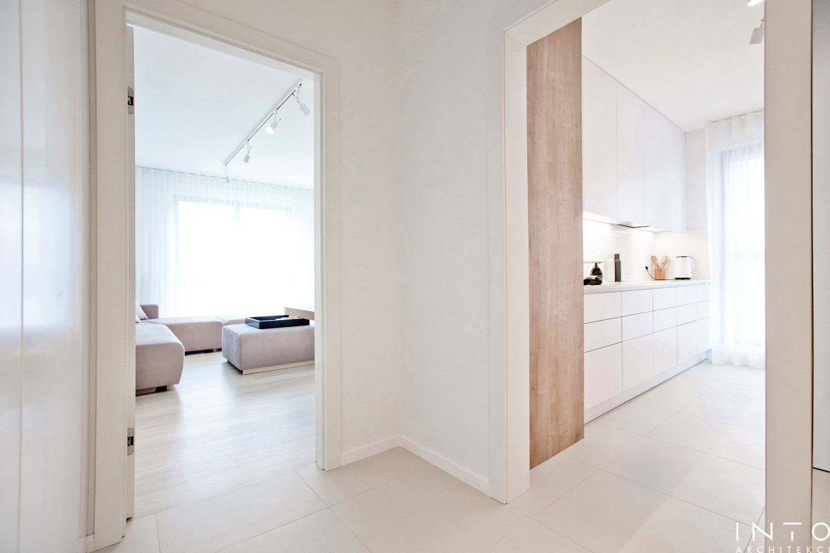 Minimalistyczny projekt wnętrza mieszkania 54 m² w Poznaniu