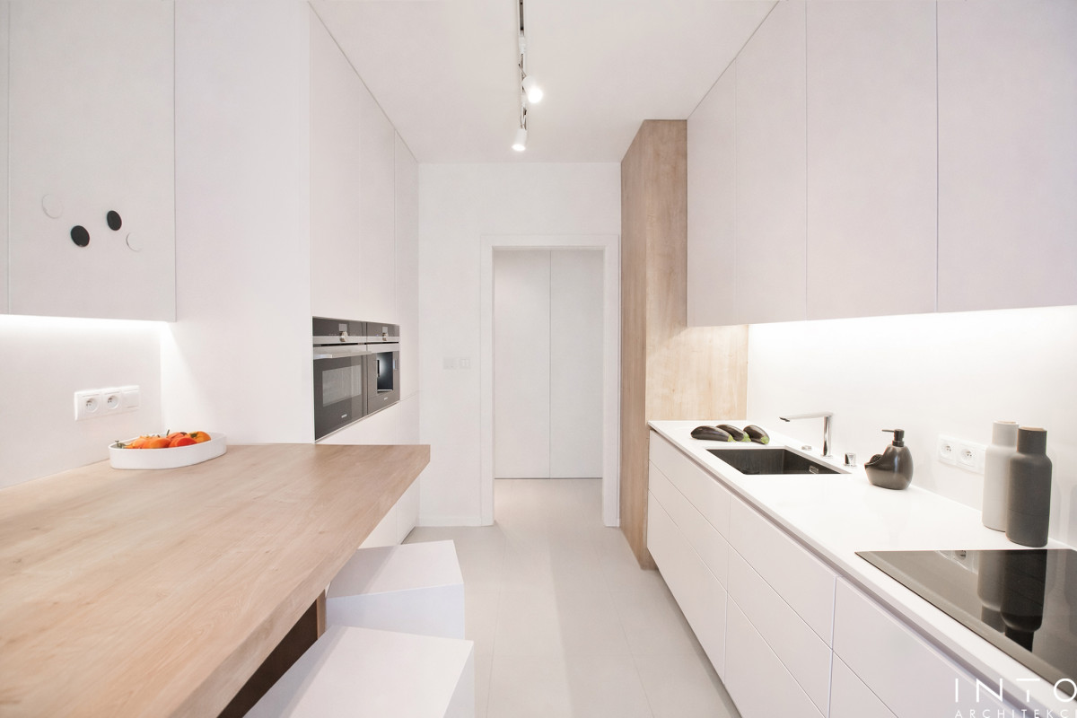 Minimalistyczny projekt wnętrza mieszkania 54 m² w Poznaniu