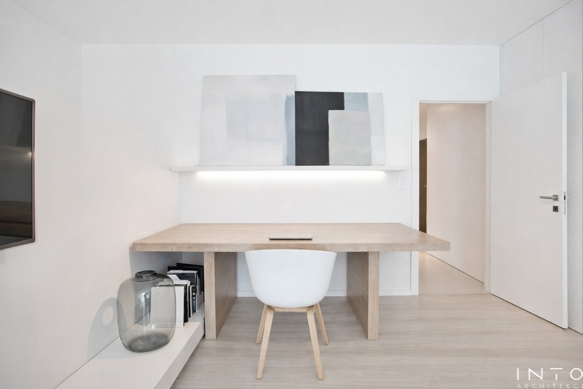 Minimalistyczny projekt wnętrza mieszkania 54 m² w Poznaniu