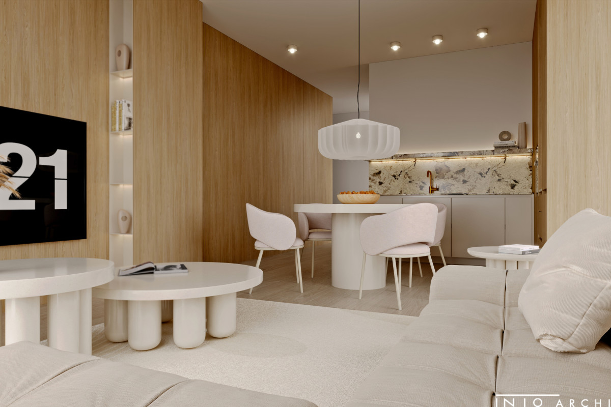 Apartament w Gdańsku w stylu japandi – projekt wnętrza nad morzem