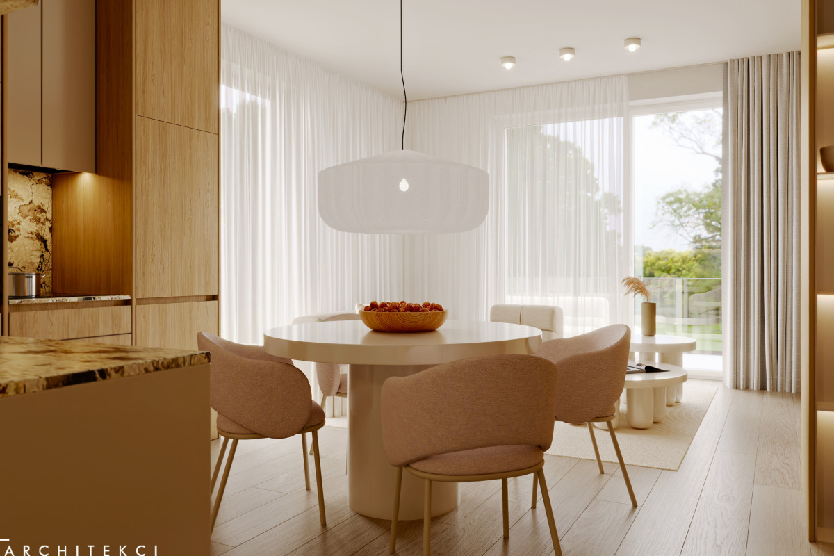 Apartament w Gdańsku w stylu japandi – projekt wnętrza nad morzem