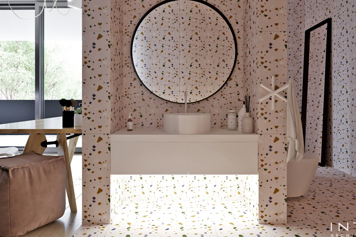 Projekt wnętrz domu w Gdańsku – elegancki ciepły minimalizm