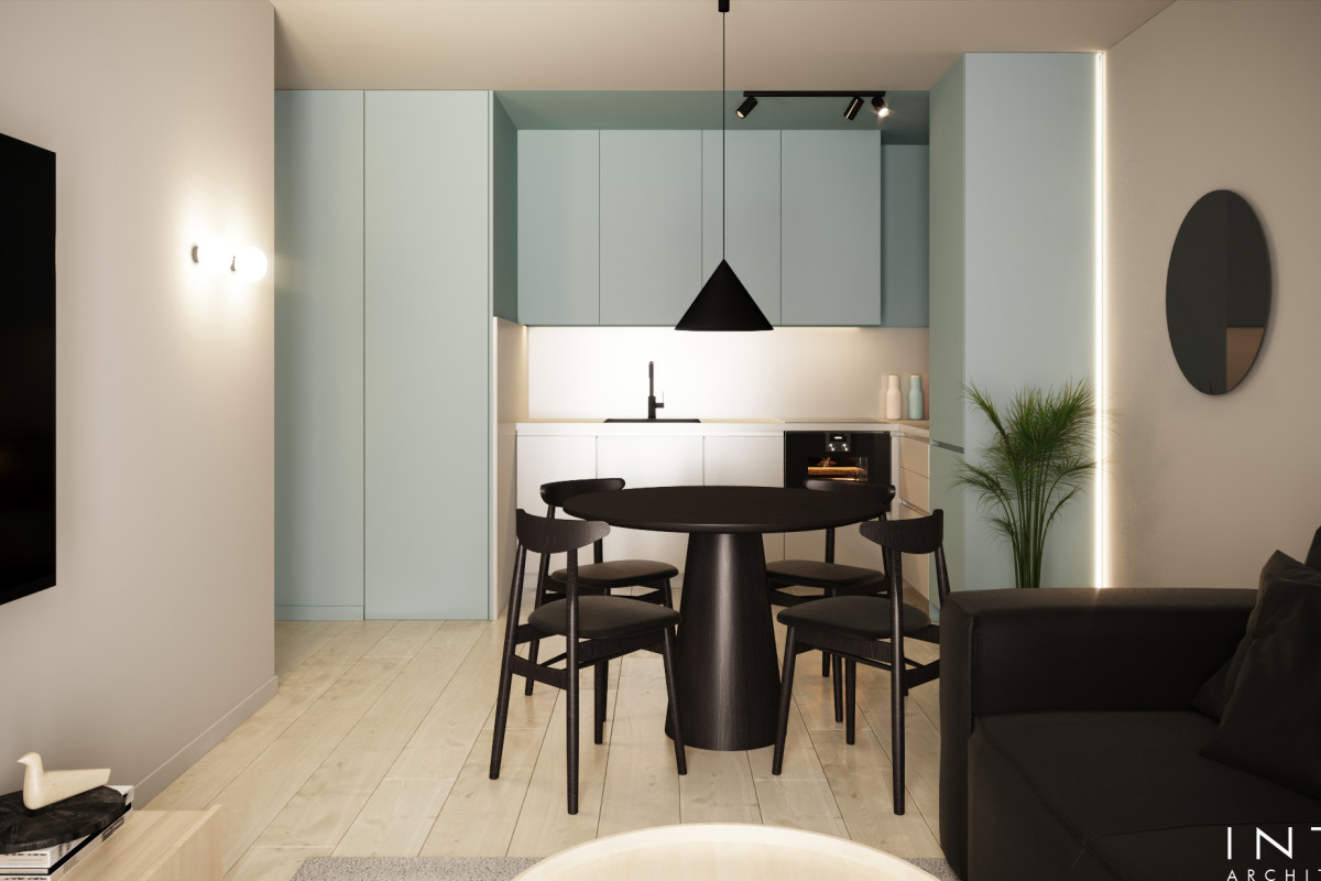 Projekt wnętrz mieszkania inwestycyjnego w Poznaniu – 50 m²