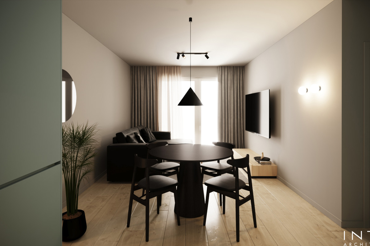 Projekt wnętrz mieszkania inwestycyjnego w Poznaniu – 50 m²