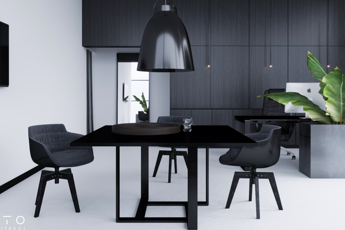 Projekt strefy zarządu w biurze w Poznaniu – 320 m² nowoczesnej przestrzeni