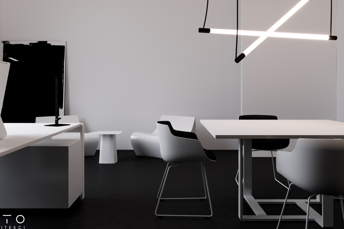 Projekt strefy zarządu w biurze w Poznaniu – 320 m² nowoczesnej przestrzeni