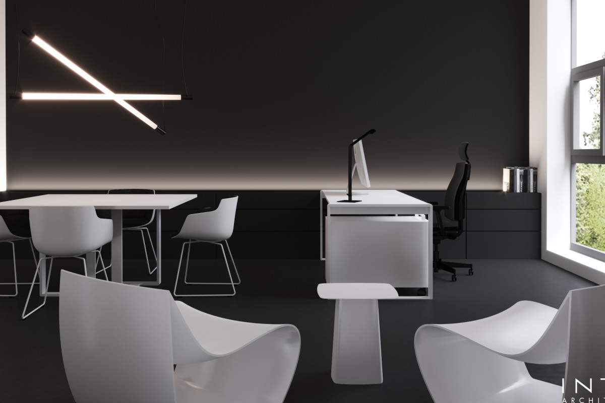 Projekt strefy zarządu w biurze w Poznaniu – 320 m² nowoczesnej przestrzeni
