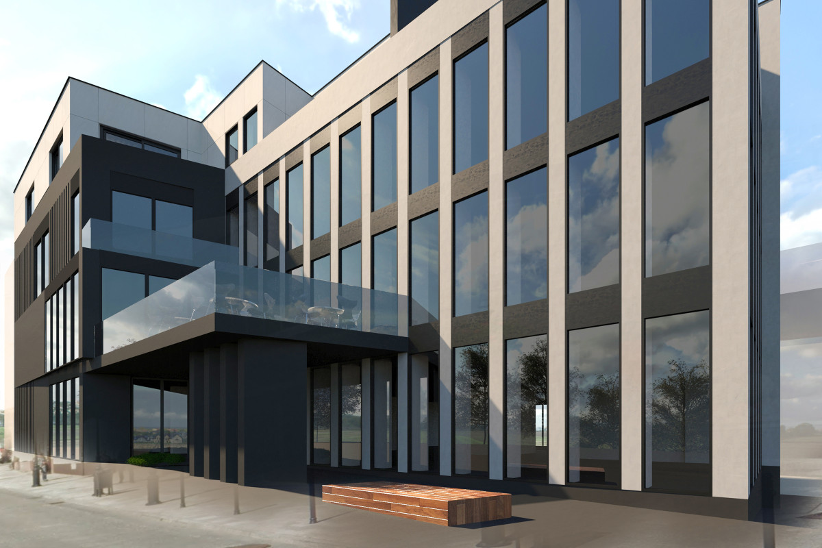 Projekt budynku usługowo-mieszkalnego – konkurs, 2300 m²