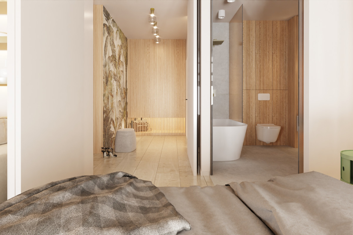 Apartament Kraków – jasna przestrzeń z możliwością otwarcia wnętrza