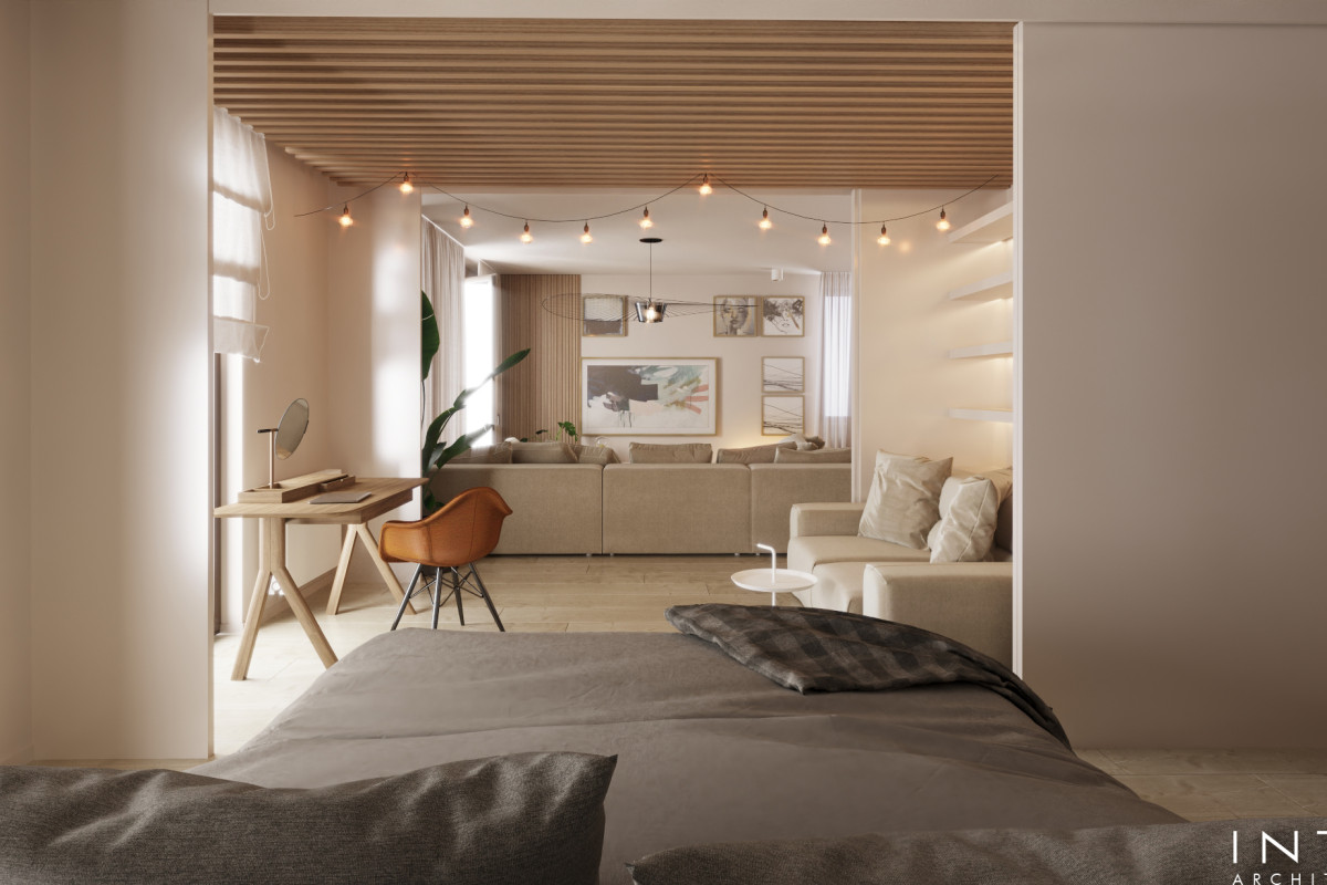 Apartament Kraków – jasna przestrzeń z możliwością otwarcia wnętrza