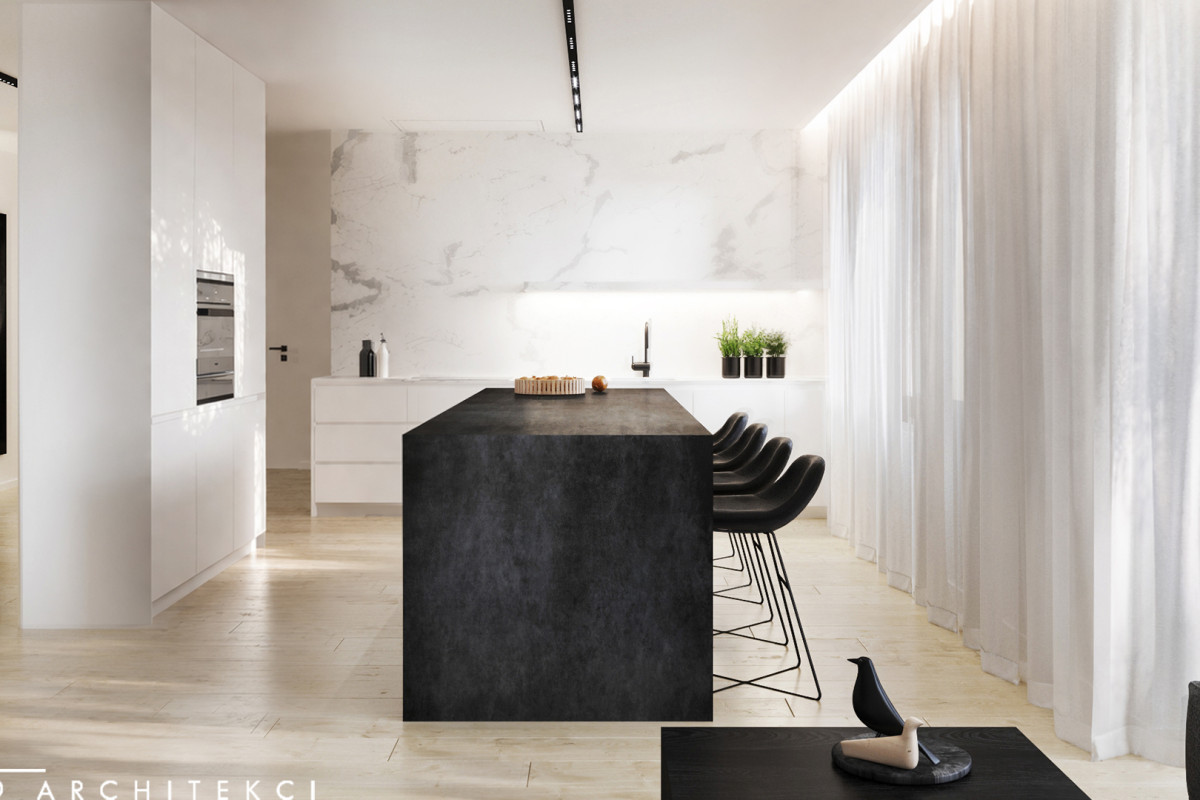 Apartament Warszawa – minimalistyczna przestrzeń z biblioteką