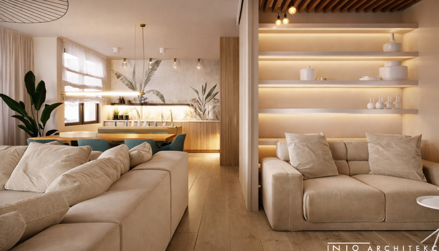 Apartament Kraków – jasna przestrzeń z możliwością otwarcia wnętrza