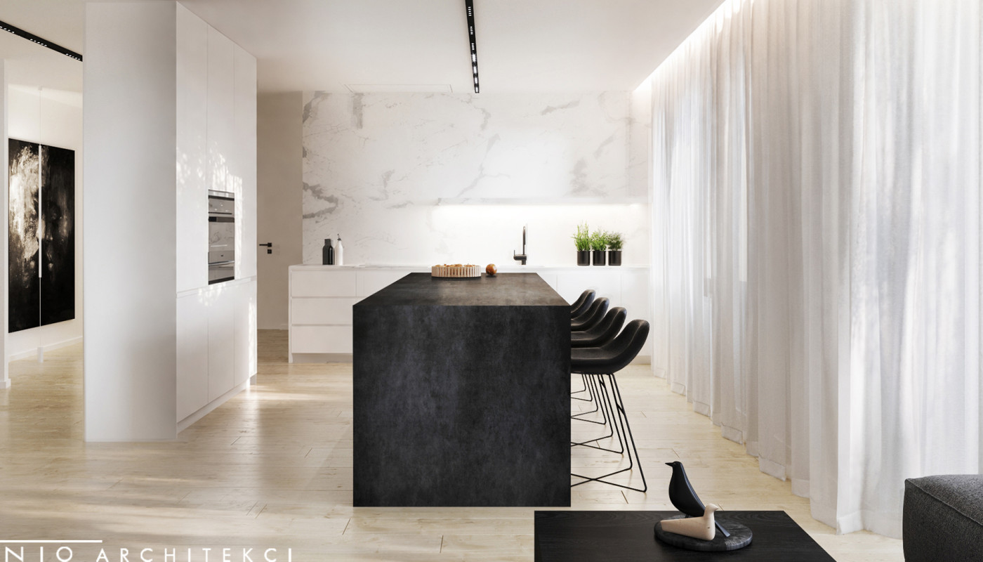 Apartament Warszawa – minimalistyczna przestrzeń z biblioteką