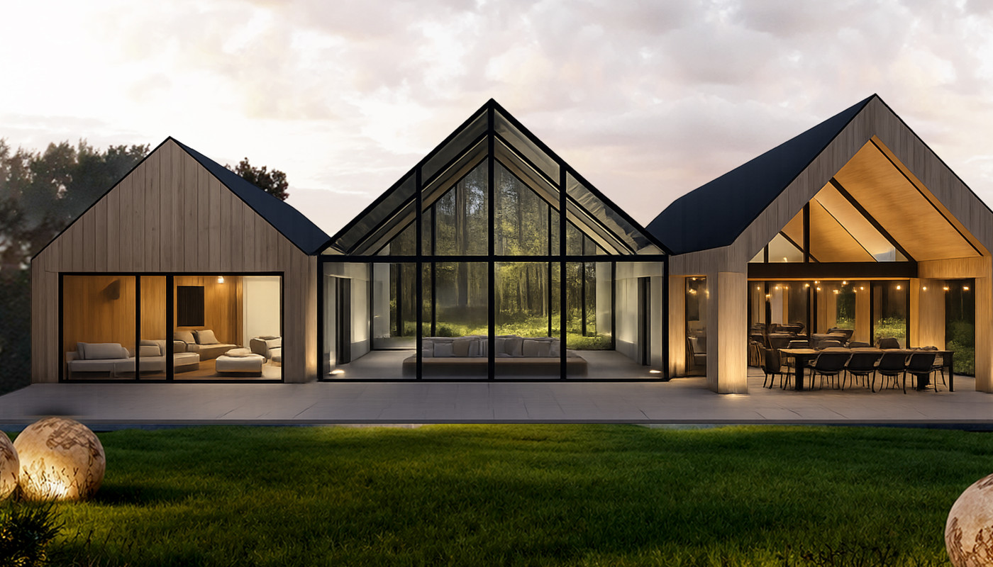 Koncepcja domu typu nowoczesna stodoła – 500 m²