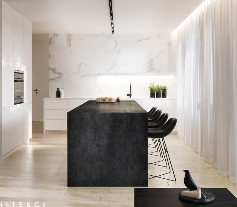 Apartament Warszawa – minimalistyczna przestrzeń z biblioteką