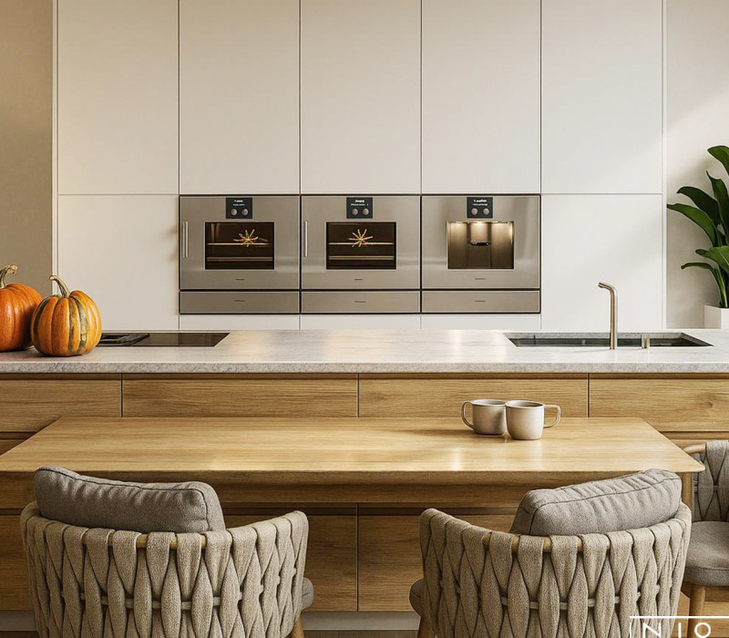 Projekt wnętrz domu w Gdańsku – elegancki ciepły minimalizm